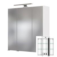 Badezimmer 3D-Spiegelschrank 60cm in weiß GHOM-03 mit 3 gedämpften Türen, B/H/T ca. 60/64/20 cm