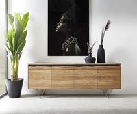 DELIFE Sideboard Stonegrace 200x45 cm Akazie Natur 4 Türen Baumkante