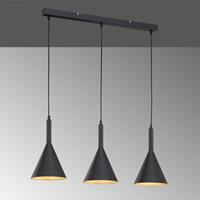 FISCHER & HONSEL Hanglamp Senja, 3-lamps, zwart