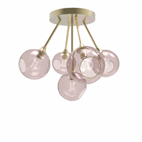 DESIGN BY US Ballroom Molecule plafondlamp, roze, glas, 5-lamps