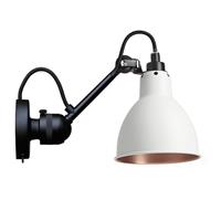 Lampe Gras N304 Wall Lamp Mat Black & White/copper w. Switch
