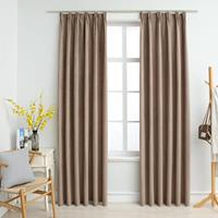 Gardine Verdunkelungsvorhänge mit Haken 2 Stk Taupe 140x225 cm, vidaXL