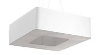 solluxlighting Square Pendant Light White 60cm E27 Quadratische Pendelleuchte Weiß 60cm E27