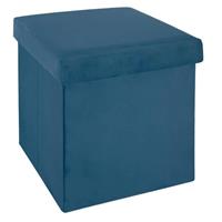 Klappbarer Sitzsack Tess blau aus Samt - Atmosphera - Dunkelblau