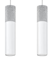 solluxlighting Twin Hanging Pendant Light Grey, White GU10 Twin Hanging Pendelleuchte Grau, Weiß GU10