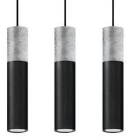 solluxlighting Triple Hanging Pendant Light Grey, Black GU10 Triple Hanging Pendelleuchte Grau, Schwarz GU10
