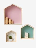 VERTBAUDET Set van 3 houten huisplanken effen roze