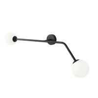 EULUNA Wandlamp Pure, 2-lamps, zwart, horizontaal