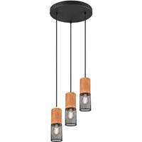 BES LED Led Hanglamp - Trion Yosh - E27 Fitting - 3-lichts - Rond at Zwart - Aluminium