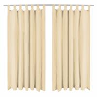 vidaXL Vorhänge Mikro-Satin 2 Stk. mit Schlaufen 140x245 cm Beige 