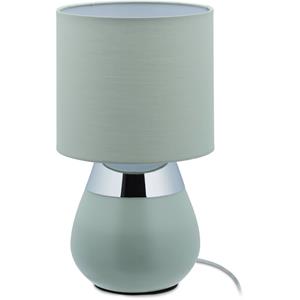 RELAXDAYS Nachttischlampe Touch, E14-Fassung, indirektes Licht, ovale Tischlampe mit Lampenschirm. HxD: 32 x 18 cm, grün