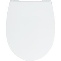 CALMWATERS WC-Sitz mit Absenkautomatik, Weiß, antibakterieller Duroplast Toilettensitz, Edelstahl-Scharniere, Abnehmbar, flacher WC-Deckel, Standard