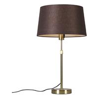 QAZQA Tischlampe Gold / Messing mit Lampenschirm braun 35 cm verstellbar - Parte