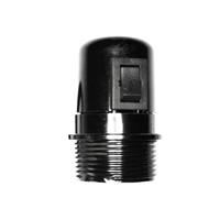 EDM Lampenfassung e-27 schwarz mit verpacktem Schalter + 44035