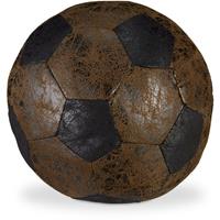 RELAXDAYS Türstopper Fußball, Stoff, für Boden, mit Sand gefüllt, Deko Türpuffer Ball, innen, schwer, Ø 20 cm, braun