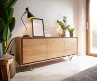 DELIFE Sideboard Stonegrace 175 cm Akazie Natur 2 Türen 3 Schubladen Steinfurnier V-Fuß