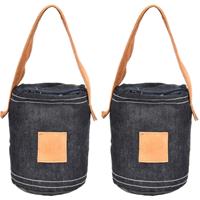 Best For Boots 2x Deurstoppers Denim/jeans En Leer 13 X 17 Cm - Deurstoppers