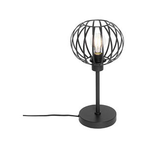 QAZQA Tafellamp johanna - Zwart - Design - D 200mm