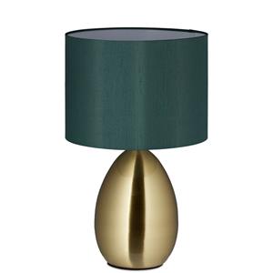 RELAXDAYS Nachttischlampe Touch, Stoffschirm, Metall, E14, HxD: 49 x 30 cm, Tischlampe Wohn- & Schlafzimmer, grün/gold