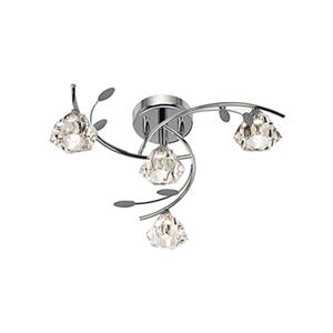 Sierra - 4 Light Multi Arm Decken-Semi Flush Light Chrom und Glas, G9 - Searchlight