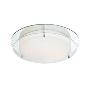 Bathroom Flush - led Badezimmer Flush Deckenleuchte Chrom, Klar und Glas IP44 - Searchlight