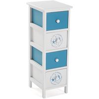 VERSA Nautical Möbel für das Bad, 72x30x25cm - Blau und Weiß - 