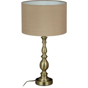 RELAXDAYS Tischlampe, Stoffschirm, E27 Fassung, Wohn- & Schlafzimmer, Vintage Nachttischlampe, HxD: 57 x 30,5 cm, gold