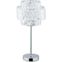 RELAXDAYS Nachttischlampe Kristall, elegante Tischlampe, Wohnzimmer & Schlafzimmer, HxD: 50,5x24cm , transparent/silber