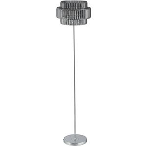 RELAXDAYS Stehlampe, Kristall Lampenschirm, runder Standfuß, E27 Fassung, moderne Stehleuchte, 150 x 34 cm, grau/silber