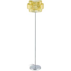RELAXDAYS Stehlampe, Kristall Lampenschirm, runder Standfuß, E27 Fassung, moderne Stehleuchte, 150 x 34 cm, gold/silber