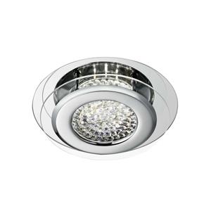 Vesta - led Round Flush Deckenleuchte Chrom mit Crystal Glass Center - Searchlight