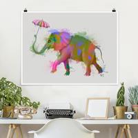 Klebefieber Poster Regenbogen Splash Elefant
