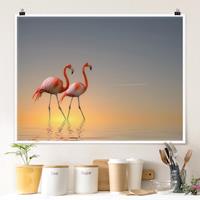 Klebefieber Poster Flamingo Love