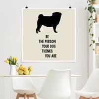 Klebefieber Poster Tiere Denkender Mops