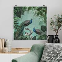 Klebefieber Poster Shabby Chic Collage - Edler Pfau