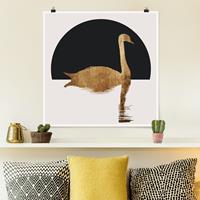 Klebefieber Poster Schwan in Gold