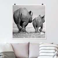 Klebefieber Poster Wandering Rhinos II