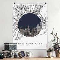 Klebefieber Poster Stadtplan Collage New York City