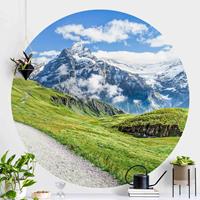 Klebefieber Runde Tapete selbstklebend Grindelwald Panorama