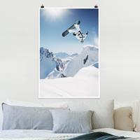 Klebefieber Poster Fliegender Snowboarder