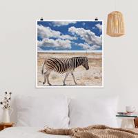Klebefieber Poster Zebra in der Savanne