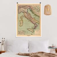 Klebefieber Poster Vintage Landkarte Italien