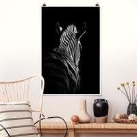 Klebefieber Poster Dunkle Zebra Silhouette