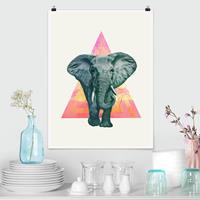 Klebefieber Poster Illustration Elefant vor Dreieck Malerei