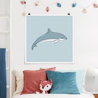 Klebefieber Poster Delfin Line Art
