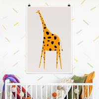 Klebefieber Poster Tiere Gelbe Giraffe