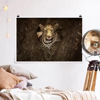 Klebefieber Poster Leopard ruht auf einem Baum