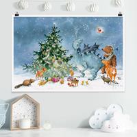 Klebefieber Poster Wassili Waschbär - Das Weihnachtsfest