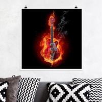 Klebefieber Poster Gitarre in Flammen