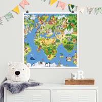 Klebefieber Poster Great And Funny Worldmap